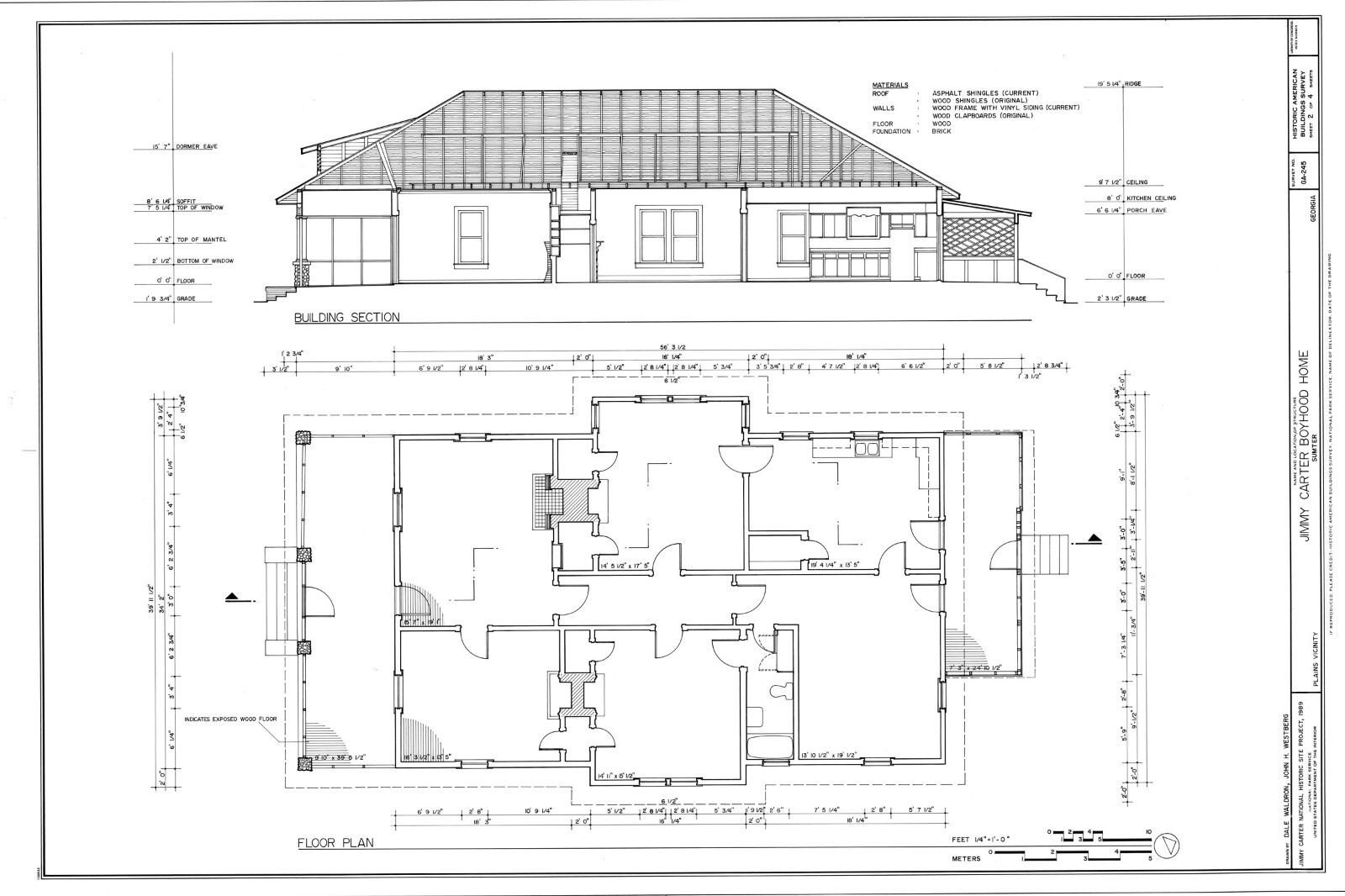 Southern style Bungalow, historic home of a president, 4 bedrooms, printed plans