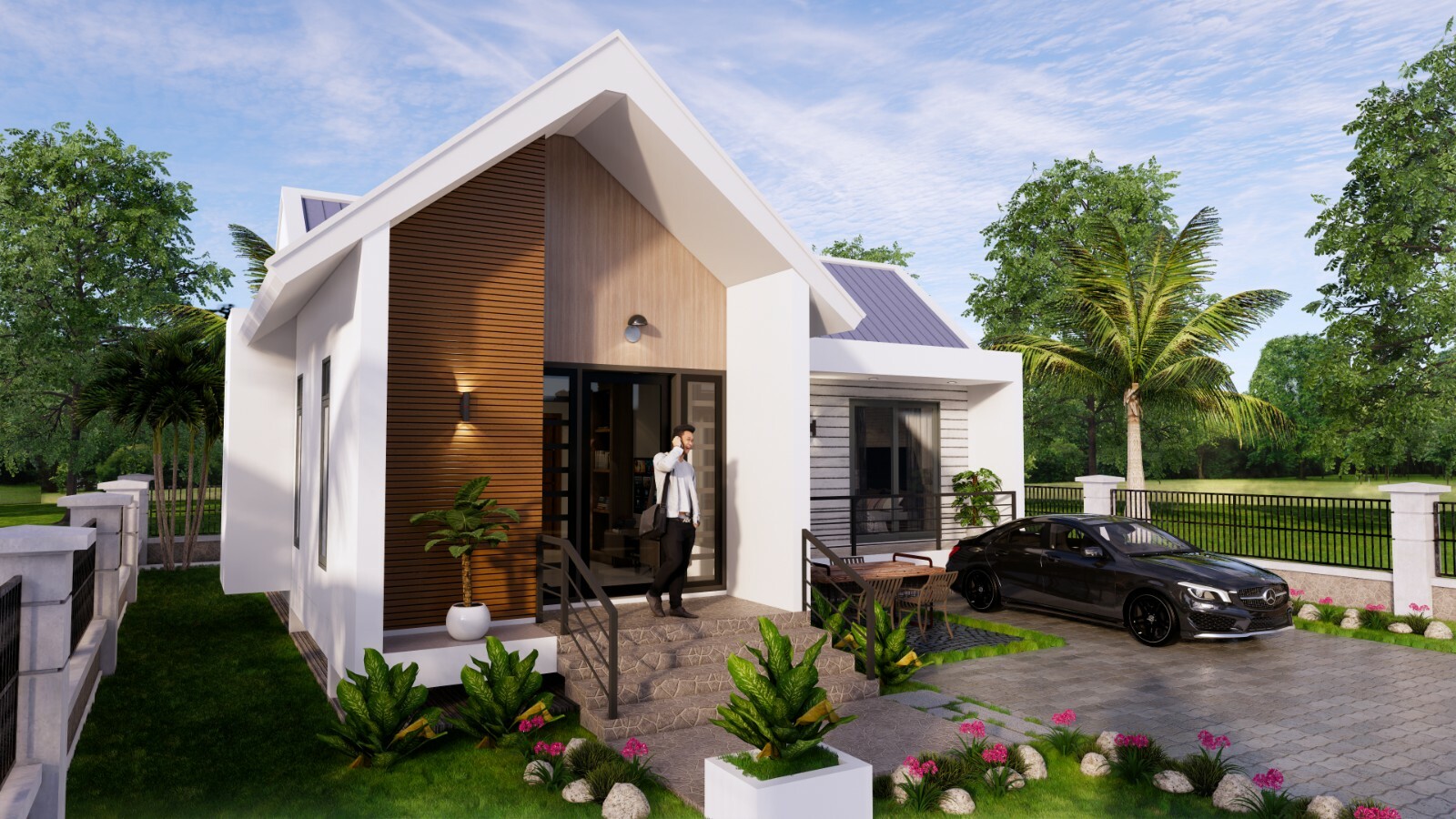 36×34 Feet Modern House Plan 11×10.5 Meter 2 Beds 2 Baths Gable (A4 Hard Copy)