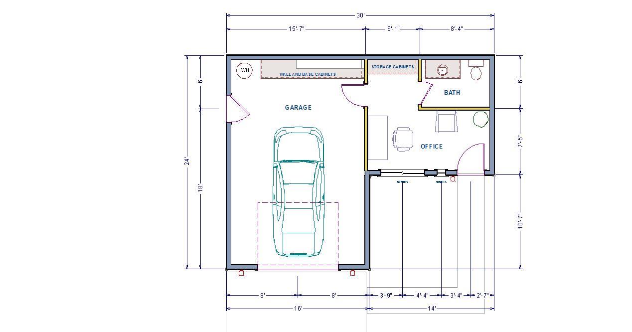Garage Construction Plans with office.