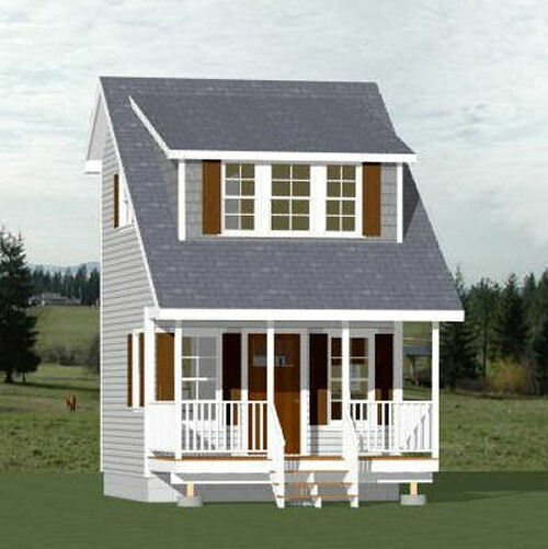 14×14 Tiny House — 399 sq ft — PDF FloorPlan — Model 1C