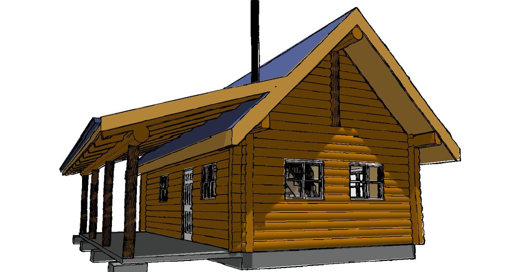 16′ x 30′ White Pine D-Log Cabin with Porch Package – WHOLESALE Price