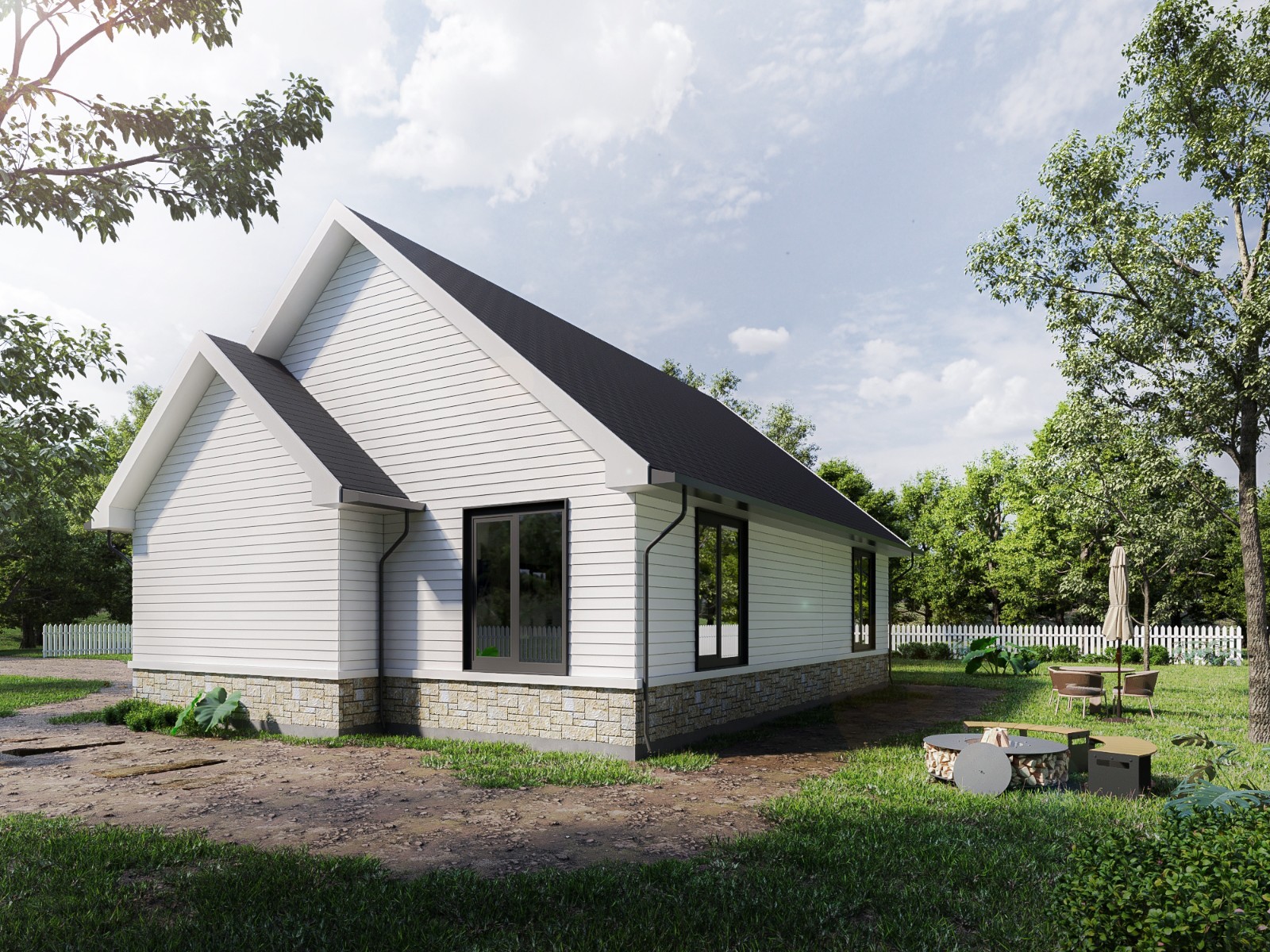 Generic 951 sqft Tiny Home Plans – 3 Bedrooms, Ensuite, 3D Views, Comprehensive