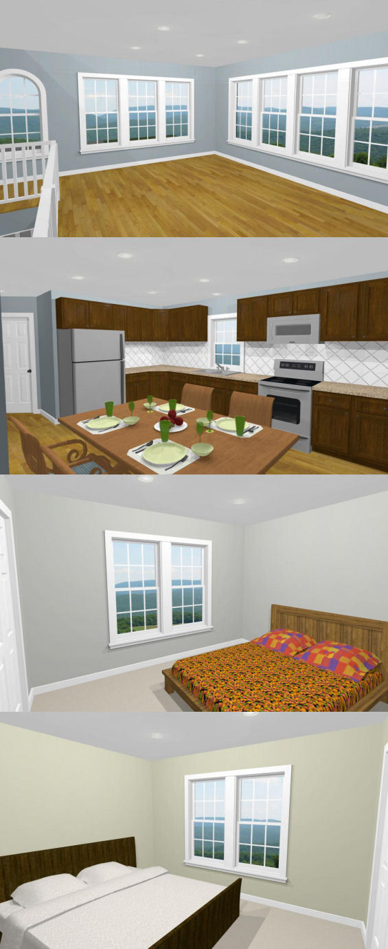 30×32 House — 2 bedroom 1.5 Bath — 961 sqft — PDF Floor Plan — Model 1