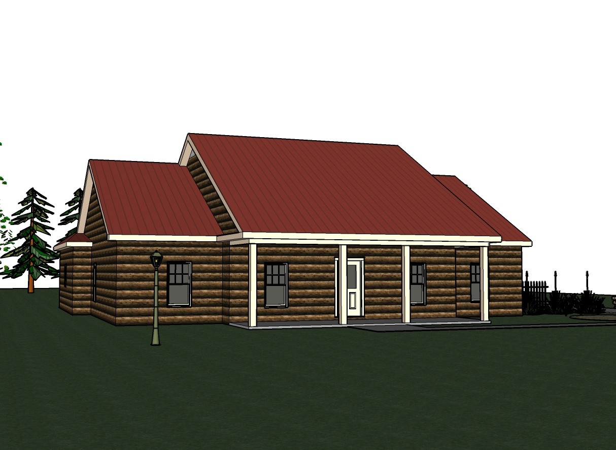Abbigale 2161G 4 LOG home, house plan 4 beds, 2.5 baths PDF