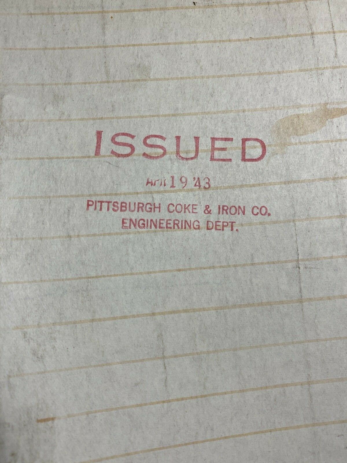 Pittsburgh Coke And Iron Company Mid Century Modern Technical Drawings 1943
