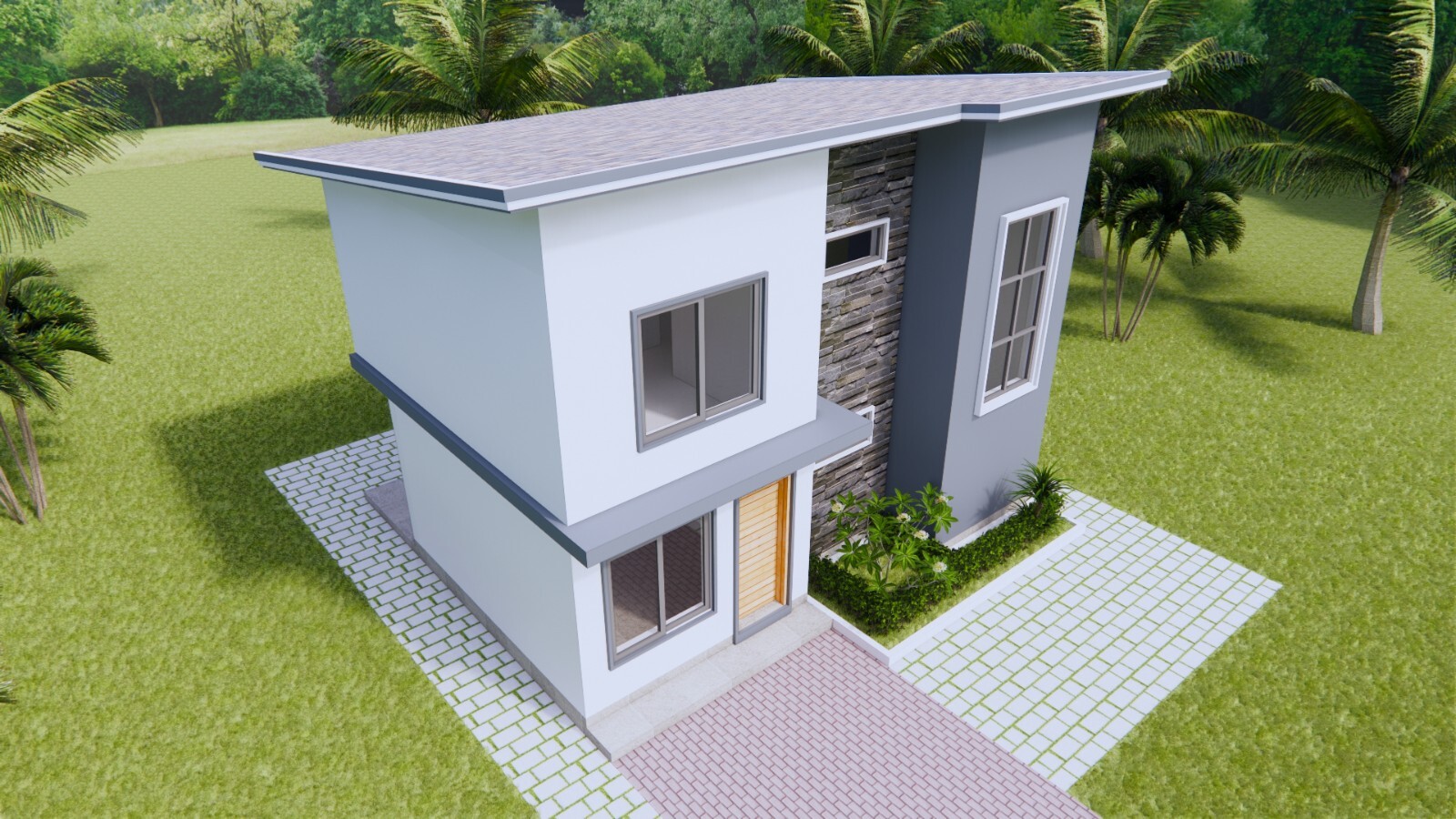 Small House Plan 26×20 Feet 8×6 Meter 3 Bed 2 Bath Shed PDF Plan (A4 Hard Copy)