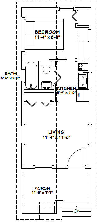 12×28 House — 336 sq ft — PDF Floor Plan — Model 1D