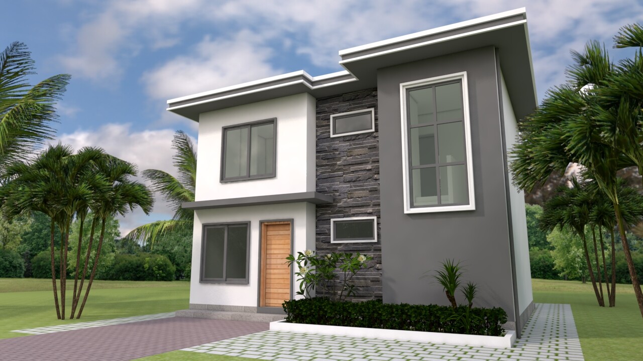 Custom Small House Plan 26×20 Feet 8×6 Meter 3 Beds 2 Baths Hip (A4 Hard Copy)