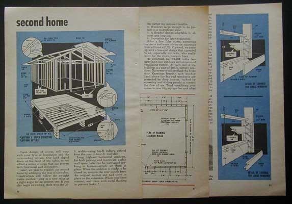 HowTo Build a Vacation Home / Cabin Camp 16 x 24 1966 PLANS Simple design