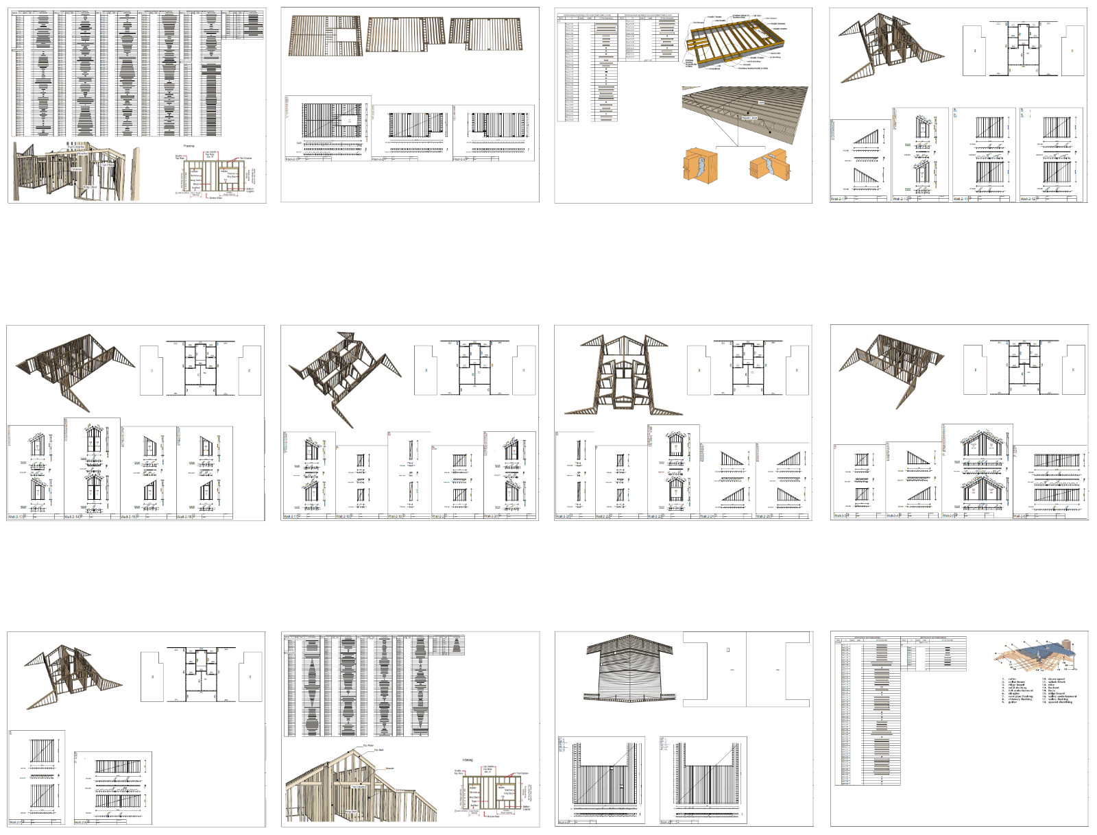 100’x54’ 4-Beds 4-Baths Charming A-Frame Architectural Build Plans PDF Download