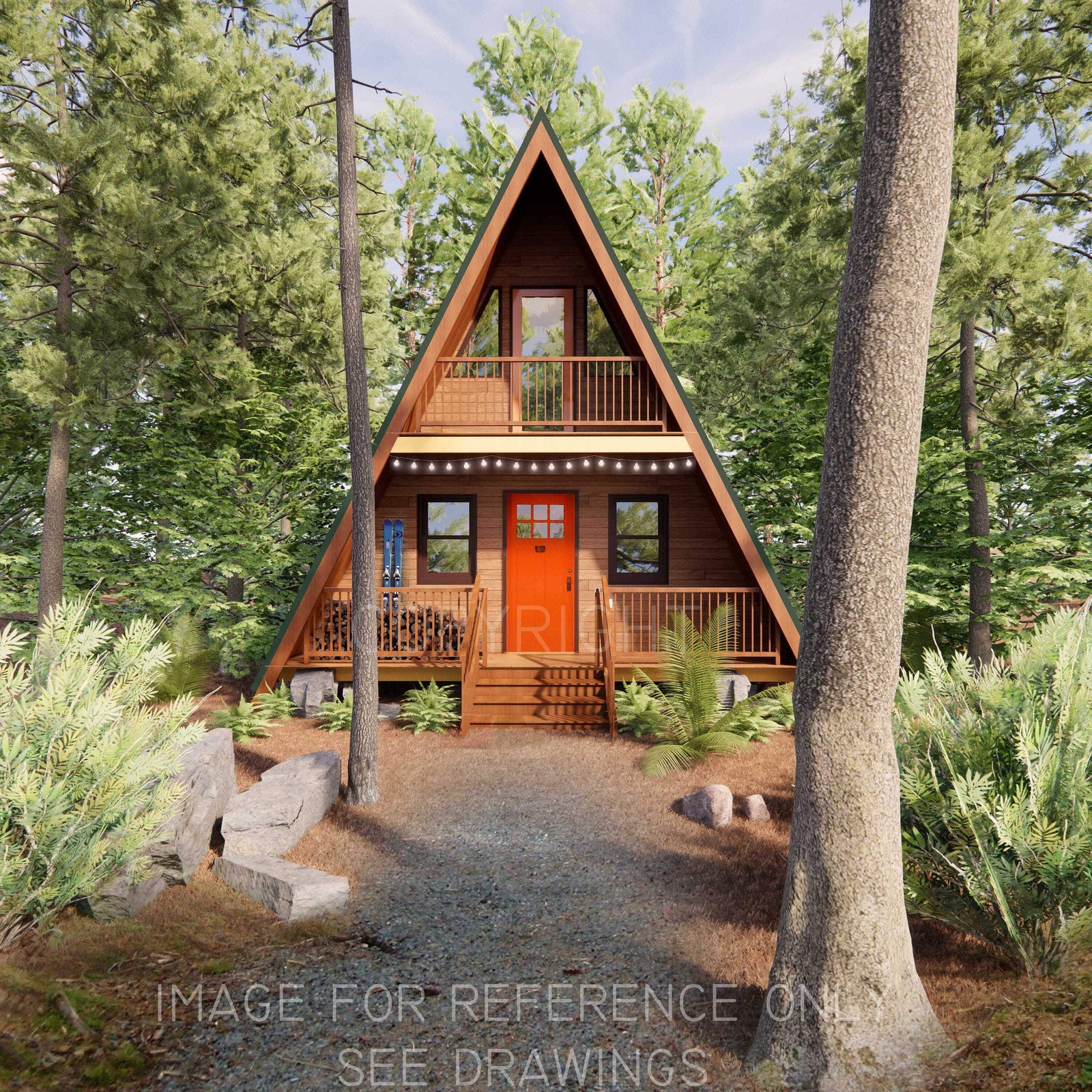 A-Frame Cabin Plans 22×36 – Modern Vacation Home – Tiny House Blueprints