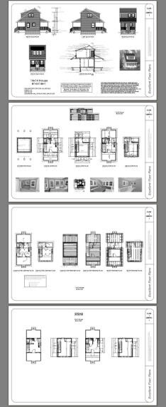 14×14 Tiny House — 399 sq ft — PDF FloorPlan — Model 1