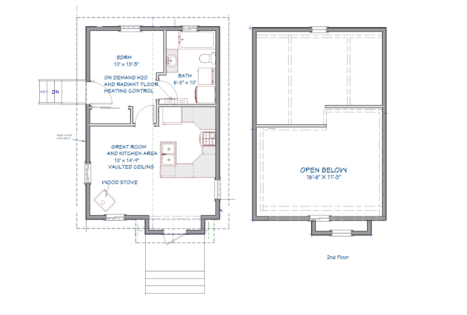 Small House Plans – 18′ x 28′ – 484 sq ft with loft