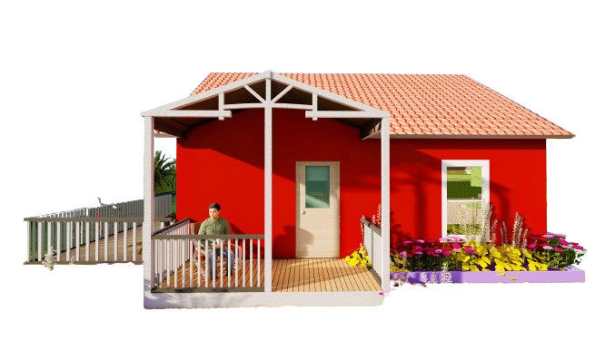 674sqft Tiny Cabin Home Plans with 4 Bedrooms with loft Above Blueprints