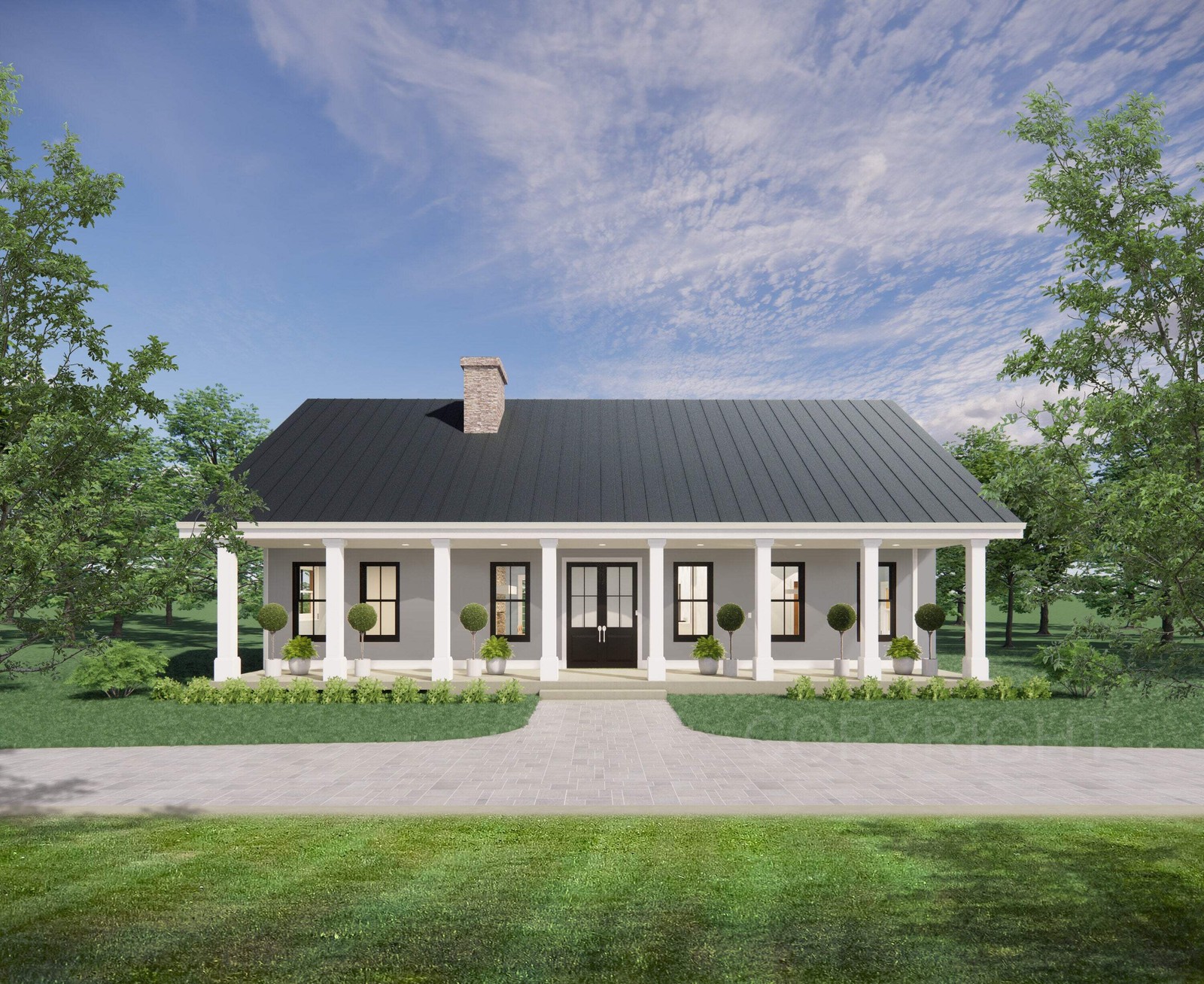 Cedar Ridge Custom House Design – Modern Ranch Farmhouse 1500 Square Feet – Draw