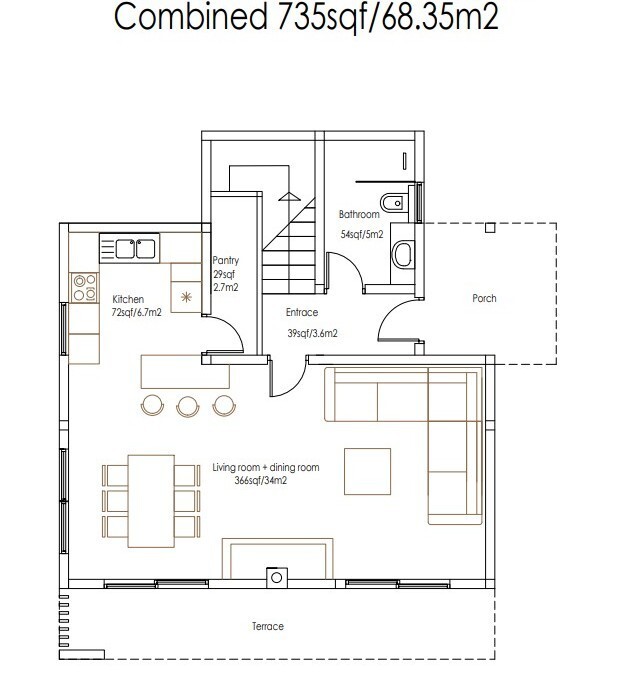 Modern House Floor Plan Design 4Bedroom 3Bathroom + Flat Roof, 1477sqf/137.25m2