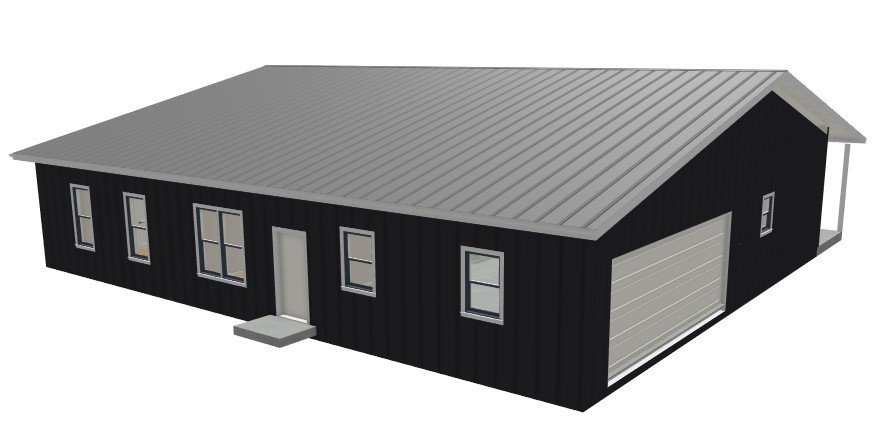 Construction Plans Barndomenium Metal Building House 4BR 3 Bath with SAFE ROOM!