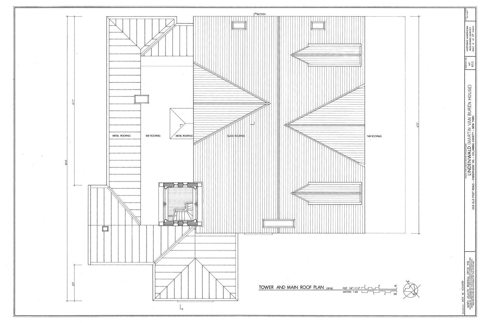 Italianate Victorian home of President van Buren, detailed architectural plans