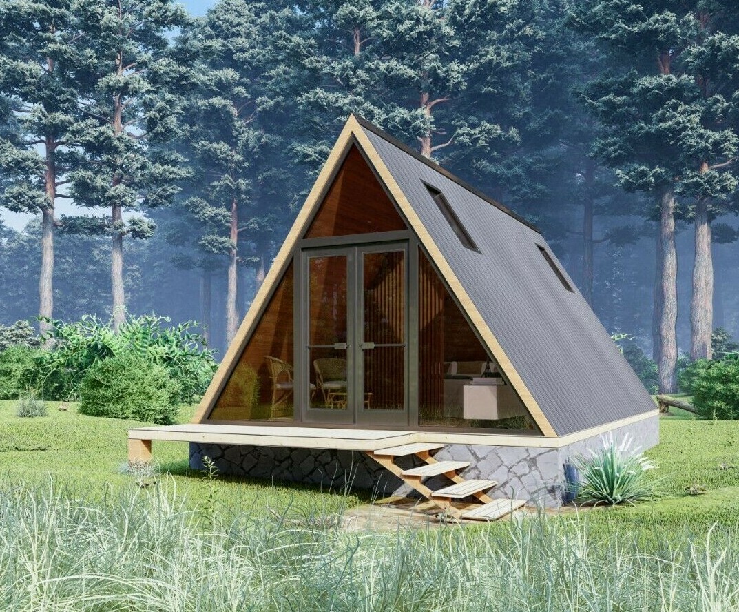 Custom Small Cabin House Plan With 3D images And PDF For Blueprint Plans