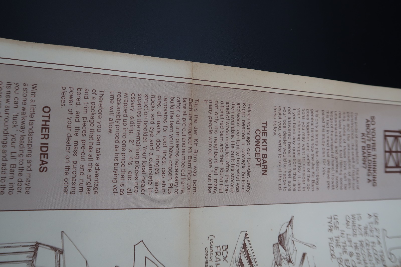 Vtg Barn Kit Build Instructional Information Ephemera 1978 Jer MFG. USA Unusual