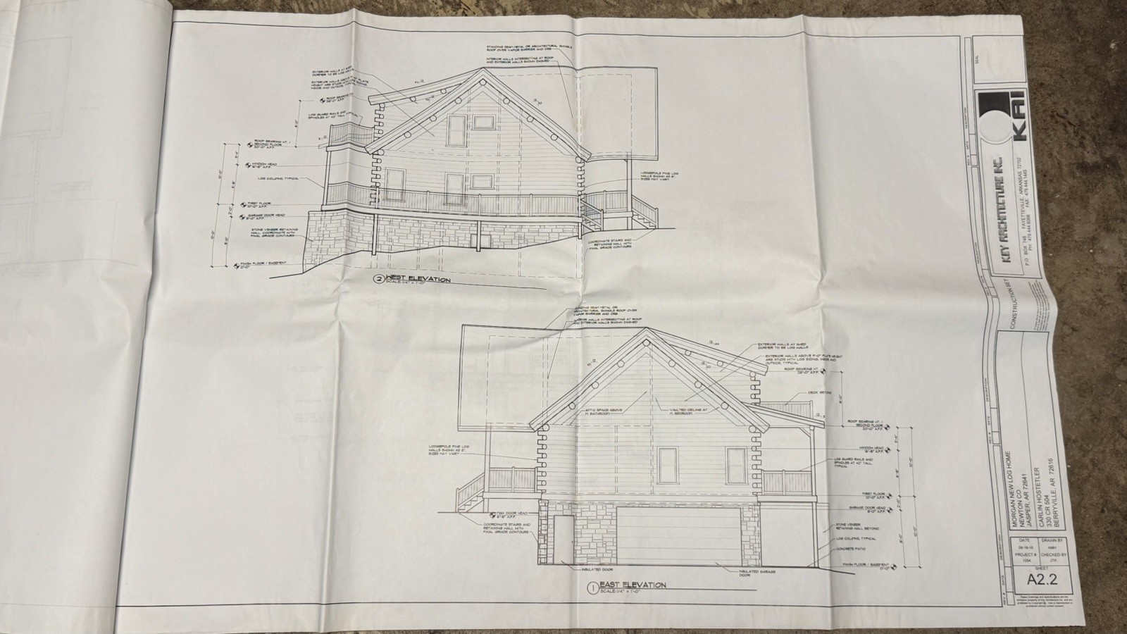 Custom Log Home Blueprint Plans Morgan Home Jasper AR Architecture 10 Sheets