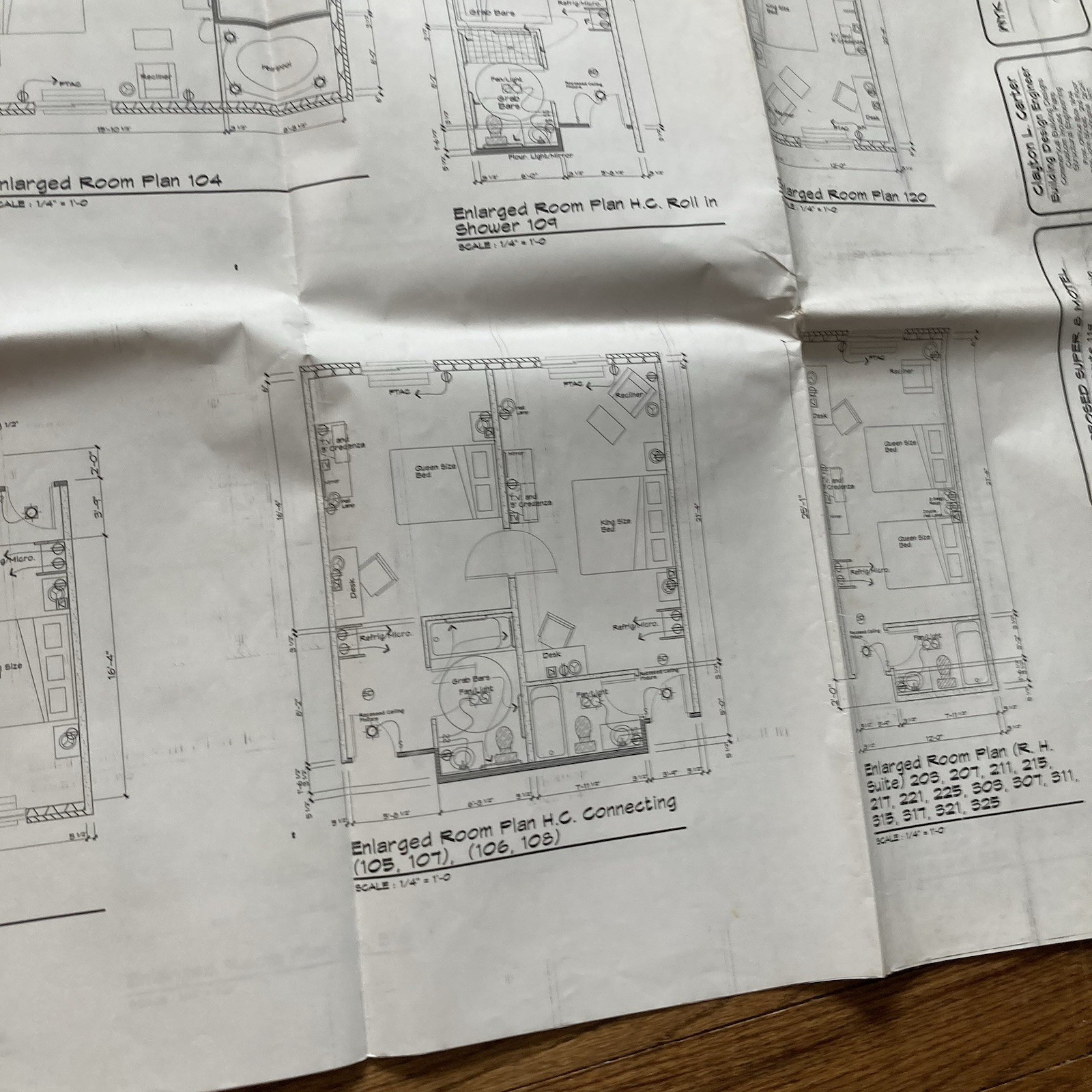 Large Foldout Architectural Blueprint Super 8 Motel Uniontown PA Y2K 24×36