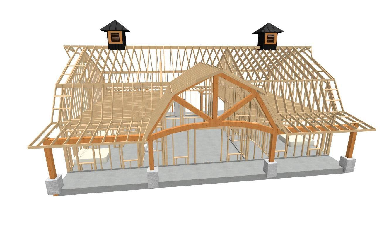 2400 Sqft Modern Barndominium 4bd/2.5ba – Construction Plans – PDF