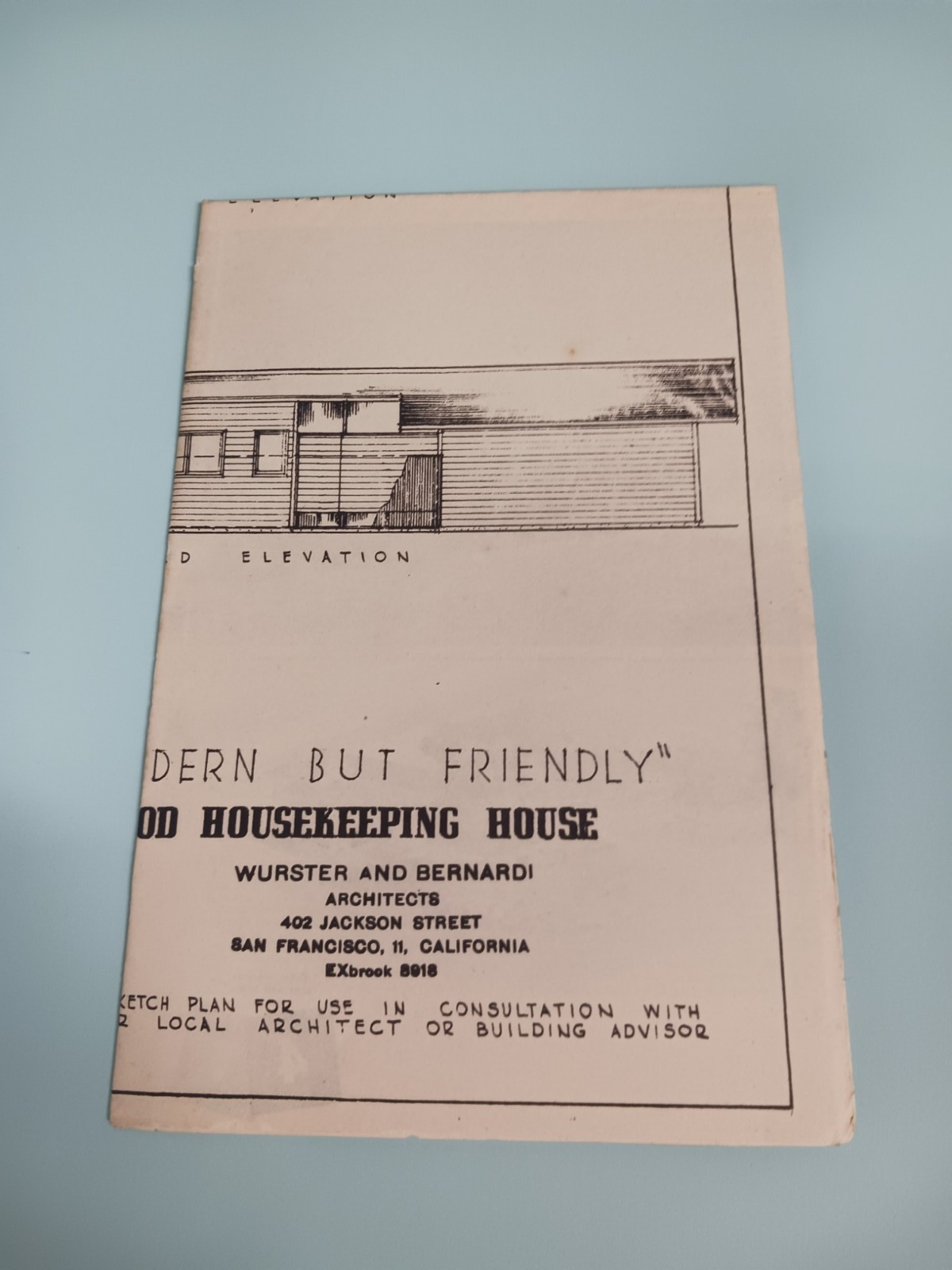 VTG 1950s Modern But Friendly Good Housekeeping Floor Plan MCM U Shape Ranch