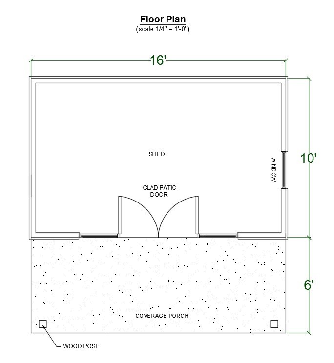 Backyard Office Shed Plans-Garden Studio with Porch Design