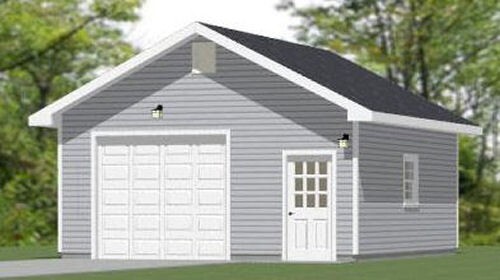 20×24 1-Car Garage — 480 sqft — 9ft Walls — PDF Floor Plan — Model 3