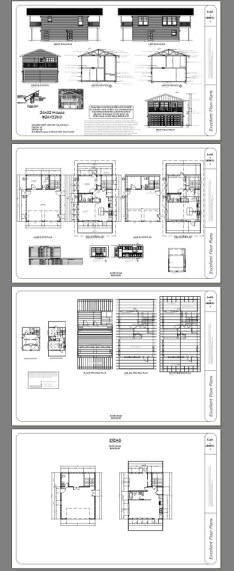 24×32 House — 1 Bedroom 1.5 Bath — 830 sq ft — PDF Floor Plan — Model 8