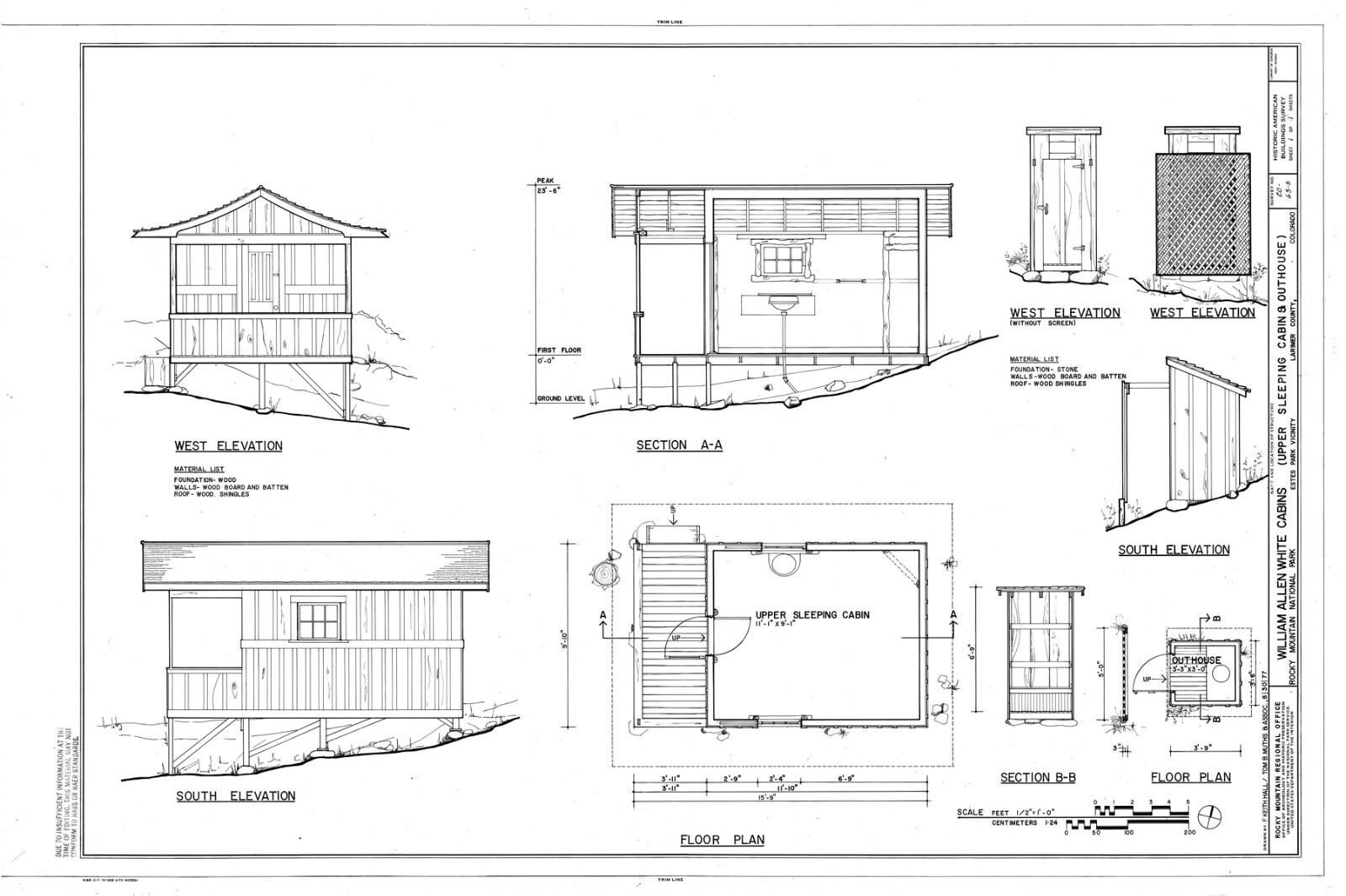 Craftsman Style Country Cabins house plans, architectural prints, 4 cabins