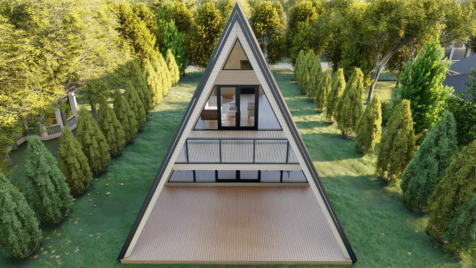26X47 Modern DIY A-Frame Cabin Architectural Build Plans, 38 detailed pages PDF