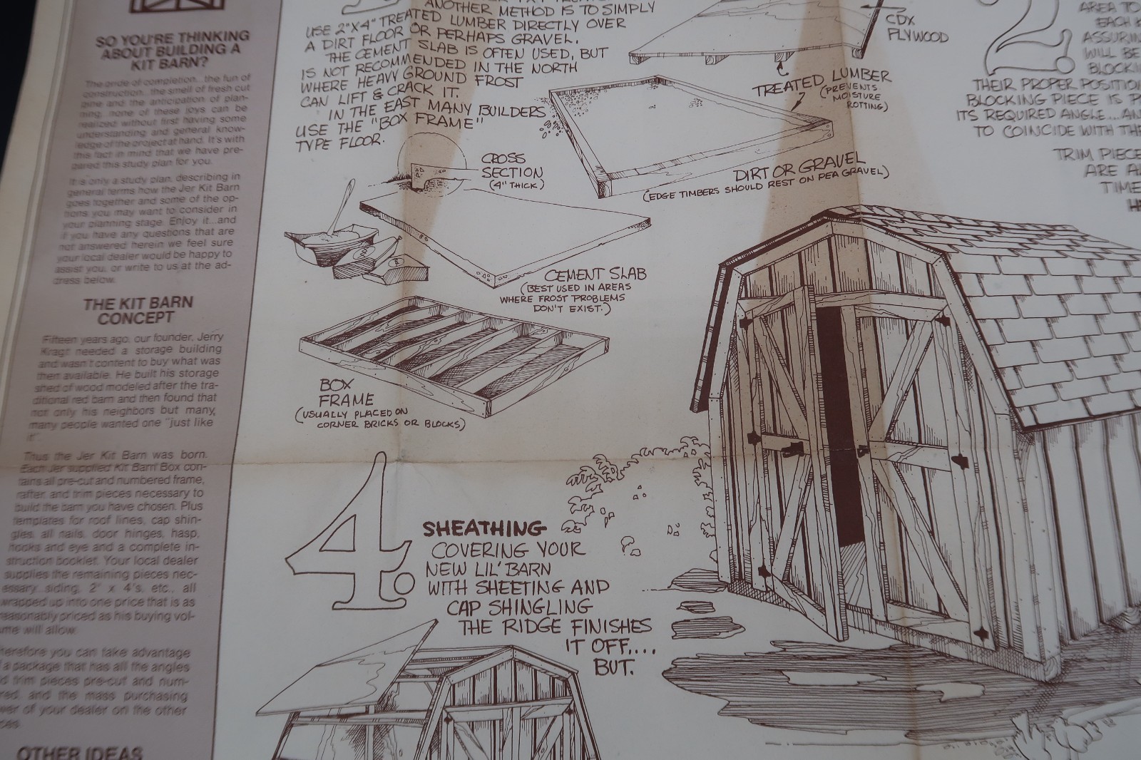 Vtg Barn Kit Build Instructional Information Ephemera 1978 Jer MFG. USA Unusual