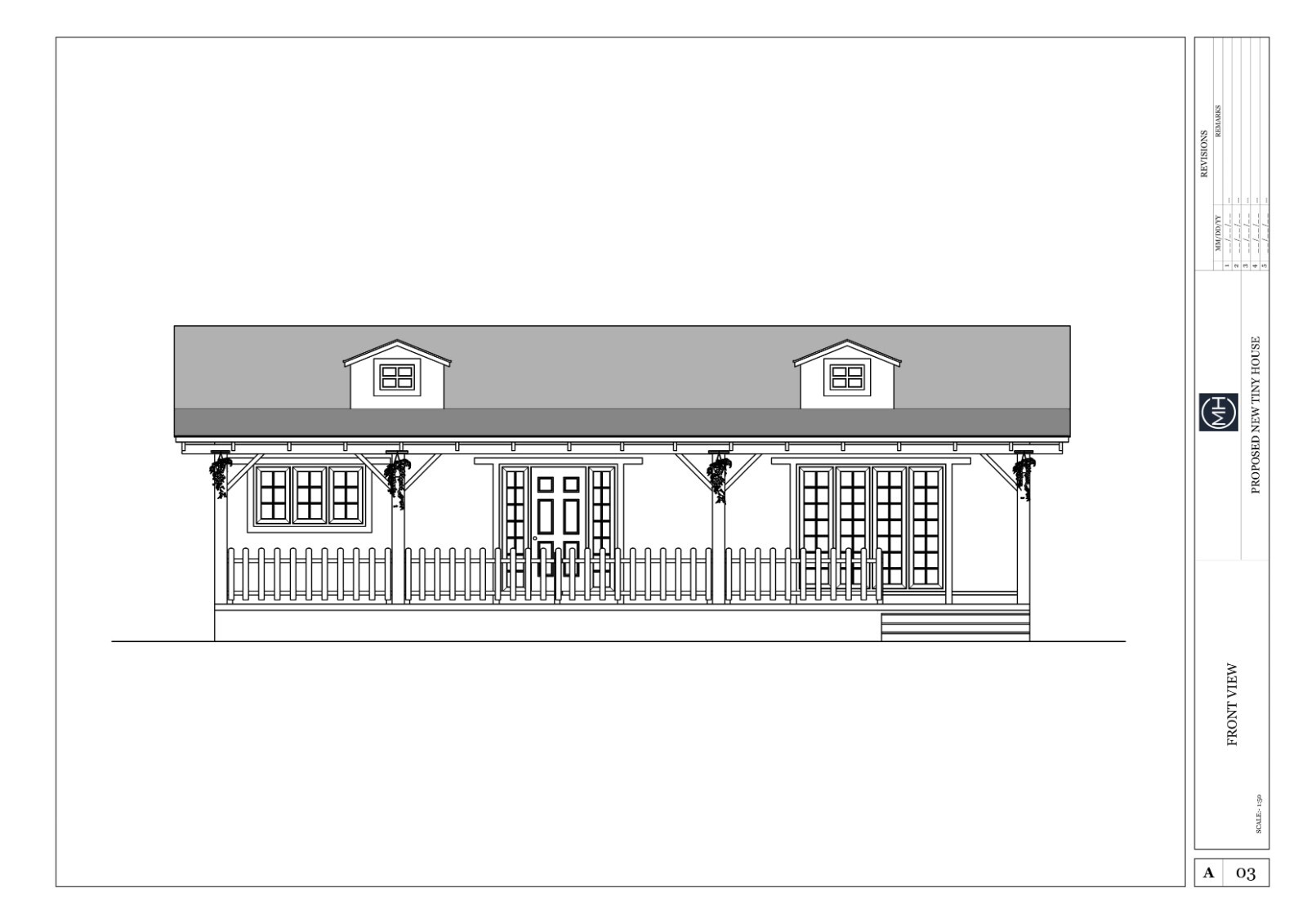 American Style Tiny House Plan With CAD file And PDF For Blueprint – 2 Bedrooms