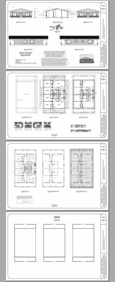 30×40 Duplex — 2 Bedroom 1 Bath — 1,200 sq ft — PDF Floor Plan — Model 4