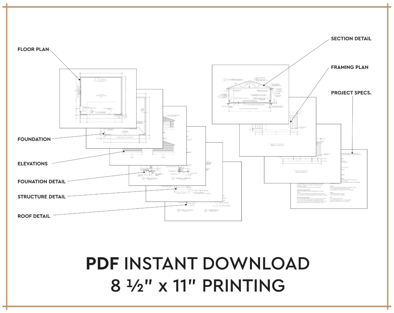 24′ X 22′ Standard Two Car Garage Construction Plans – PDF Download