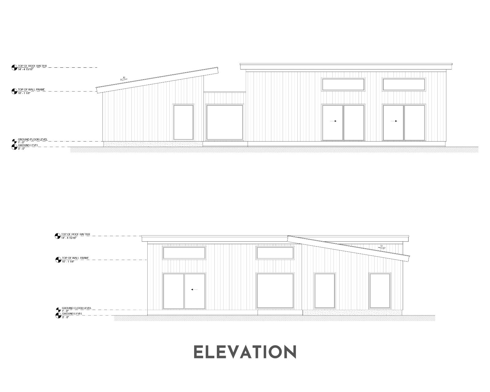 Modern Cabin House, L-shape House, 3 Bed 2 Bath, 1600 Sq Ft, Architectural Plans