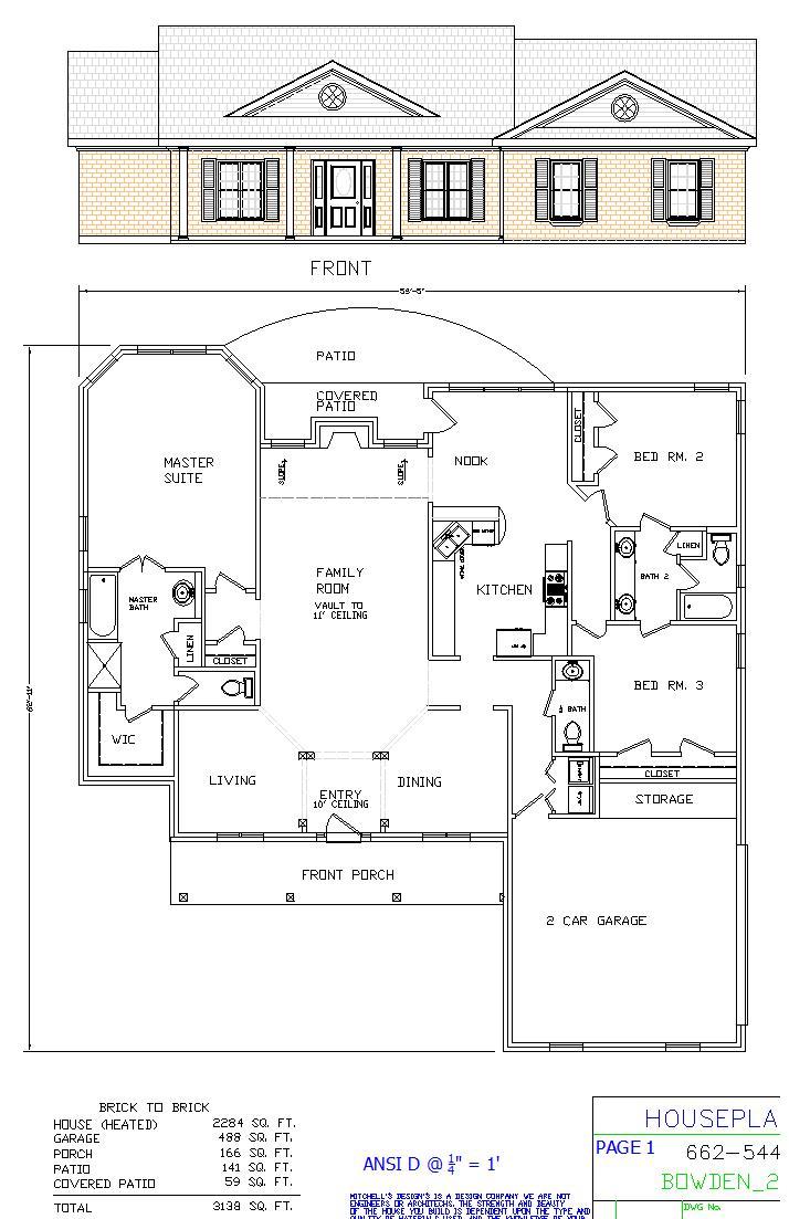 Bowden_2209G 3 bed rm. / 2.5 bath , 2 car garage and formal living and dining.