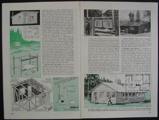 LOG CABIN Building House Construction 1946 How-To INFO