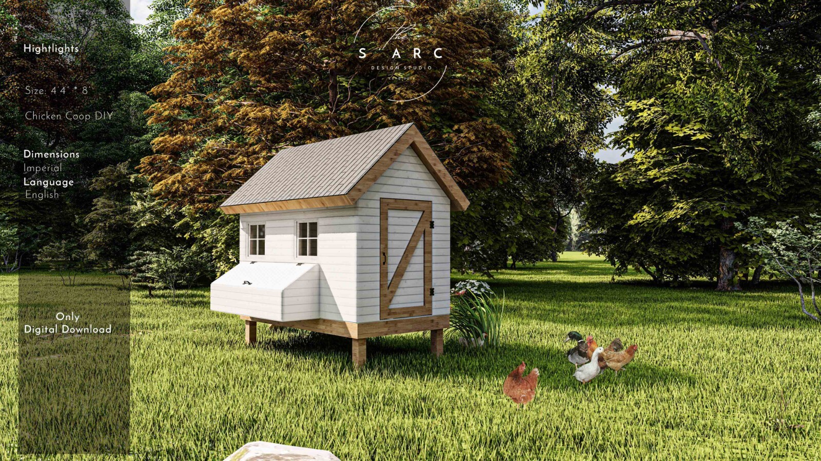 Chicken Coop Plans – DIY 4 x 8 Coop Plans, 8-10 Chicken Step by Step Guide