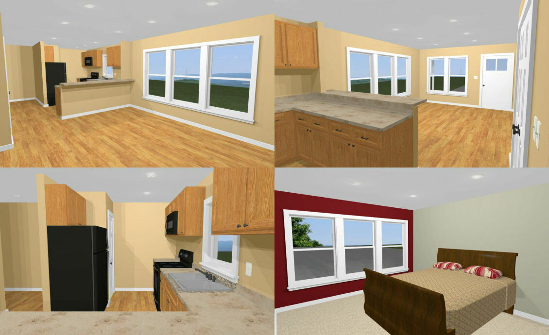 46×48 House – 1 Bedroom 1 Bath 1 RV – 1,157 sqft – PDF Floor Plan – Model 1E