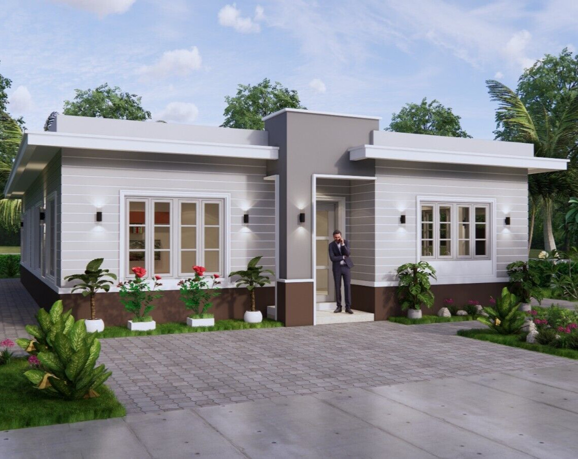 33×53 Feet House Design Plans 10×16 Meter 4 Beds 5 Baths Terrace (A4 Hard Copy)