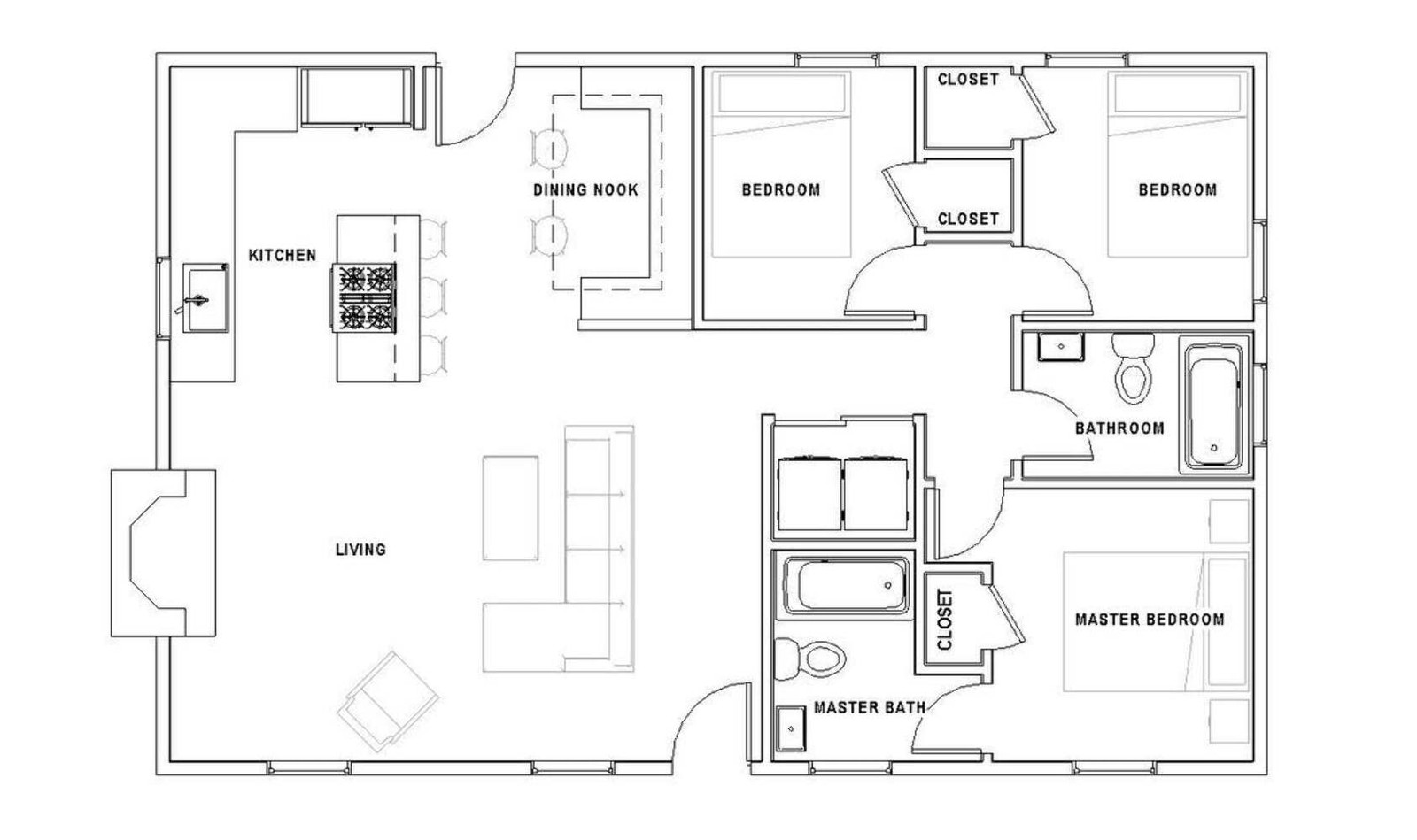 Cottage 3 bed 2 bath (40’x26′) Custom House Plans and Blueprints + electrical