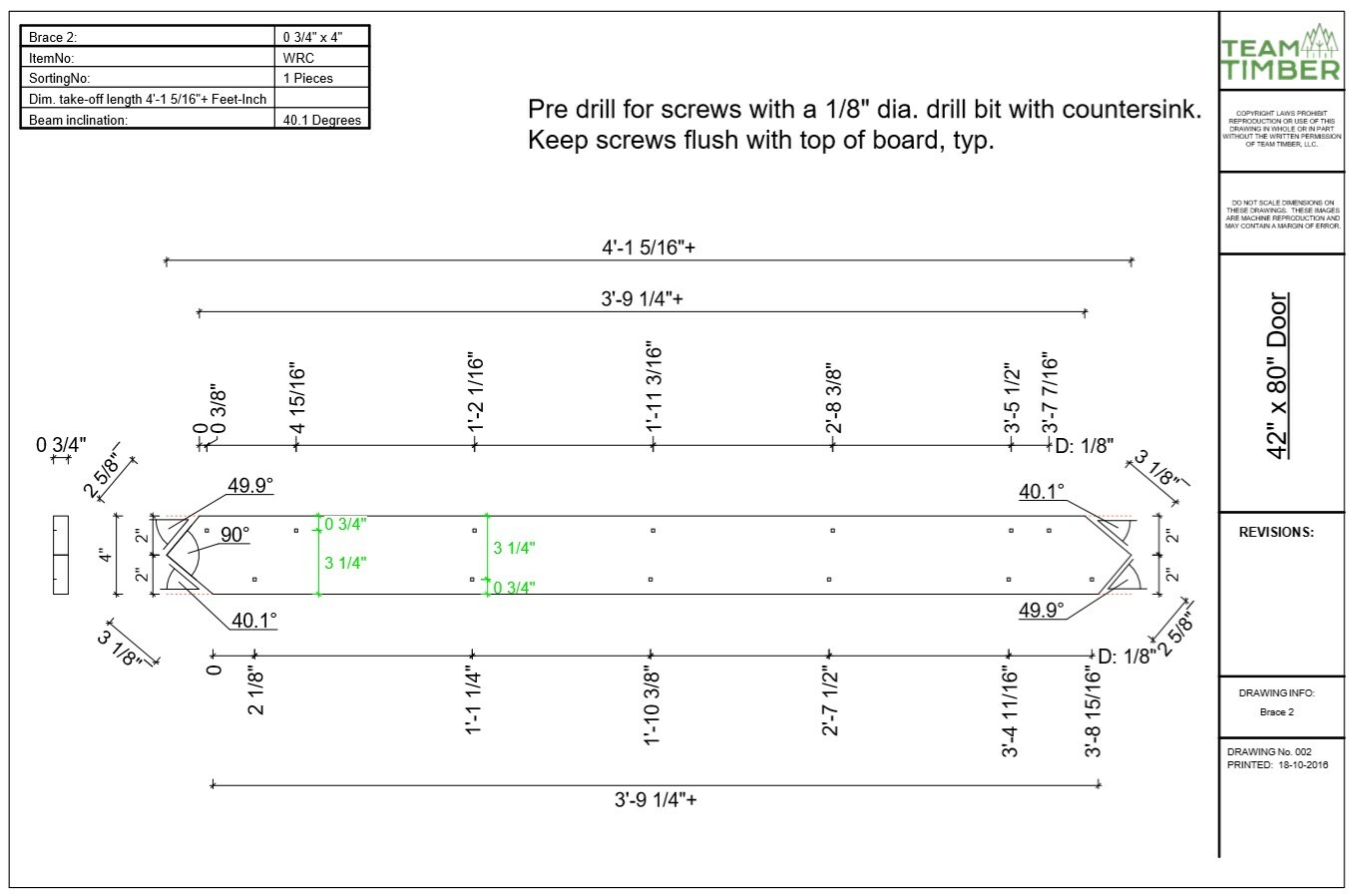 42″ x 80″ Single Barn Door DIY Building Plans, Downloadable PDF