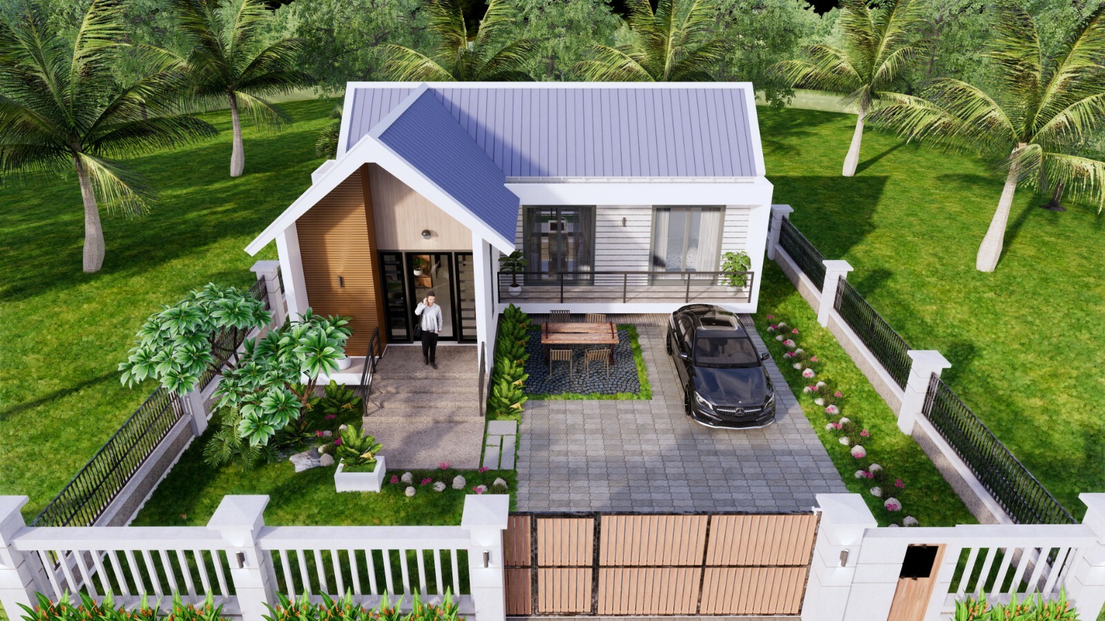 36×34 Feet Modern House Plan 11×10.5 Meter 2 Beds 2 Baths Gable (A4 Hard Copy)