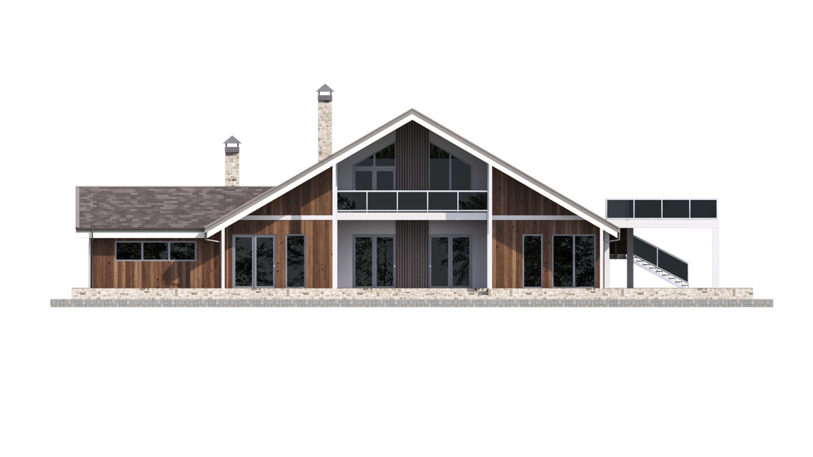 100’x54’ 4-Beds 4-Baths Charming A-Frame Architectural Build Plans PDF Download