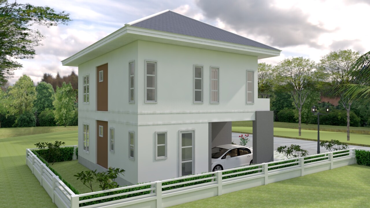Custom House Plan 9×10 Meter 30×33 Feet 5 Beds 3 Baths Hip Roof (A4 Hard Copy)