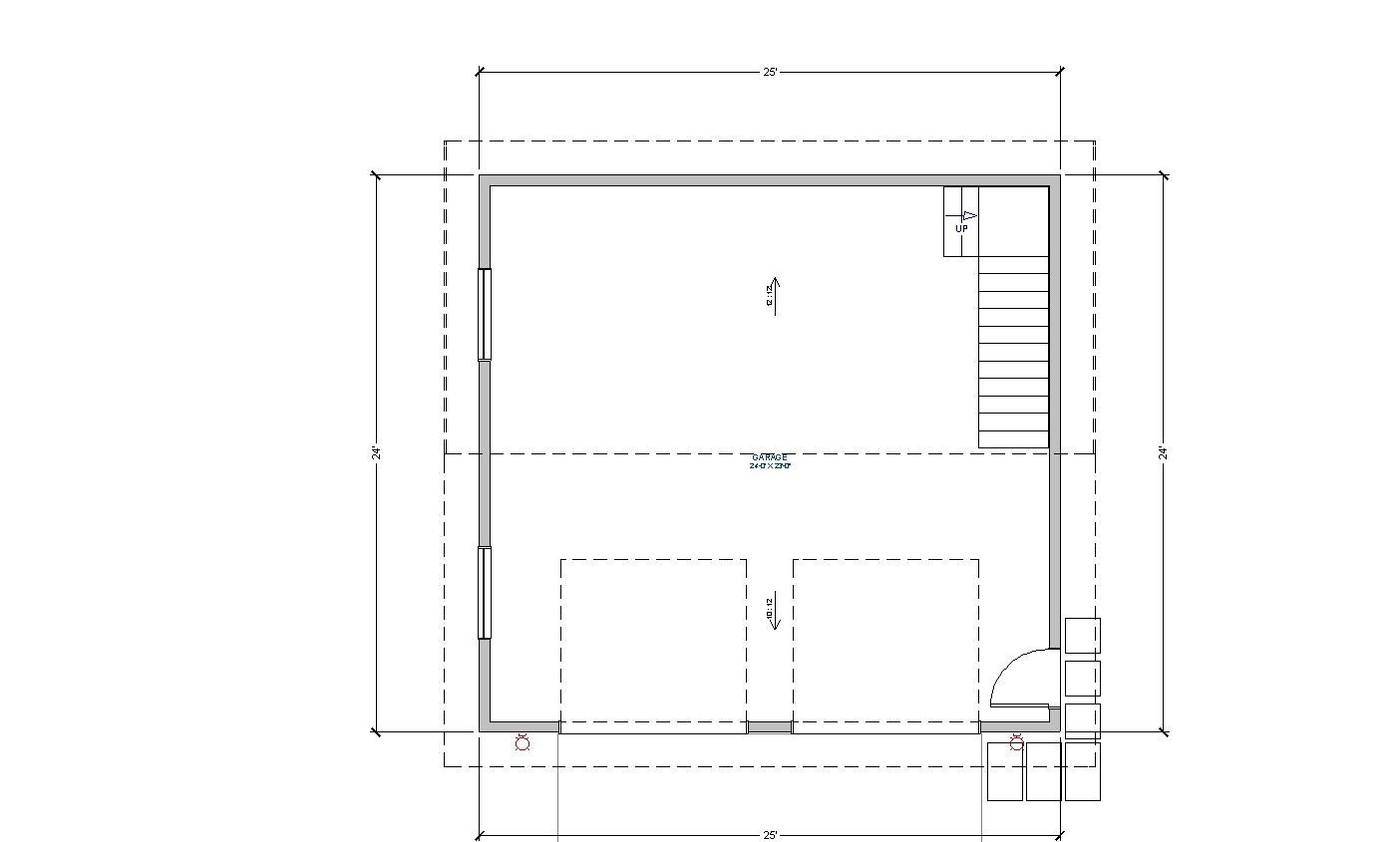 Double Car / 2 Car Garage Plan / Architectural Blueprints – 25 x 24
