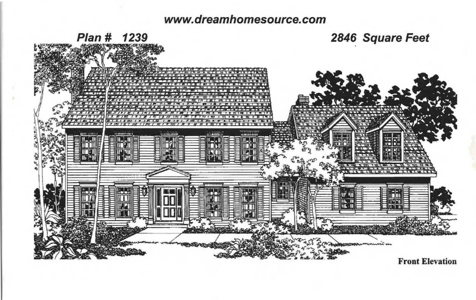 (2) Sets of Blueprints – House Plans 2846 sqft Saltbox Traditional Colonial Home